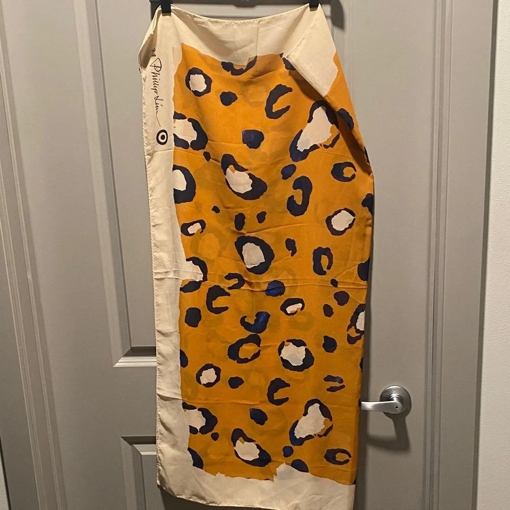 Phillip Lim Target Scarf Orange Animal Print Square Scarf Designer Collab